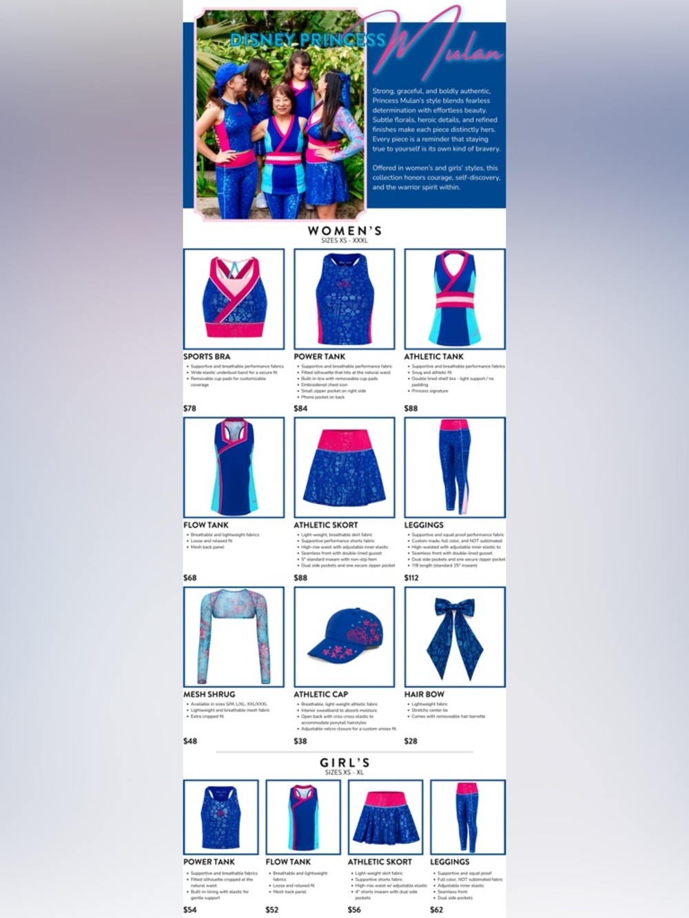 CROWNED ATHLETICS MULAN Tank Top in Navy, Teal & Pink XXL NWOT - Picture 5 of 14